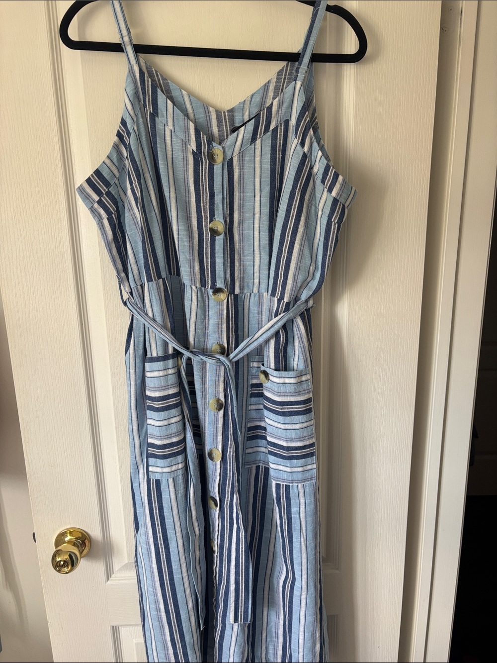 Cotton Midi Sundress with Tie Waist